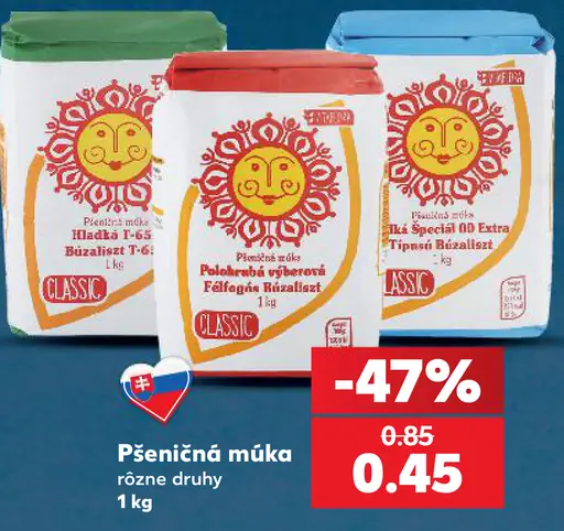 Pšeničná múka rôzne druhy
