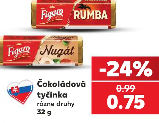 Figaro Rumba a Nugát čokoládové tyčinky
