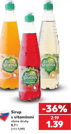 Zlatá studňa sirup s vitamínmi rôzne druhy