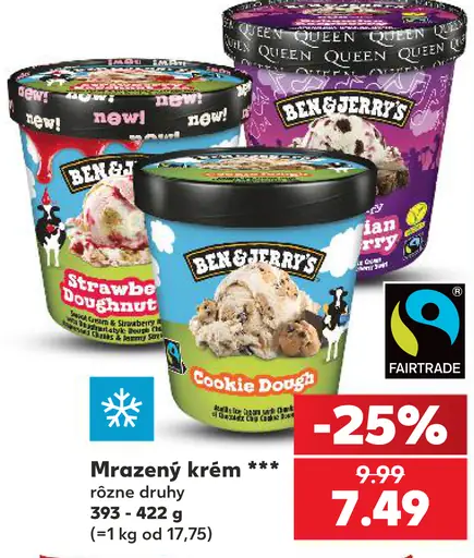 Ben & Jerry's mrazený krém rôzne druhy