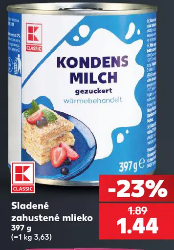 K-Classic Zahustené mlieko