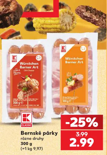 K-Classic Wurstchen Berner Art bernské párky rôzne druhy