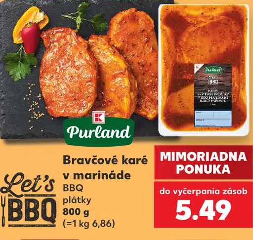 Purland bravčové karé v marináde BBQ plátky