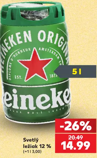 Heineken svetlý ležiak 12 % plechovka