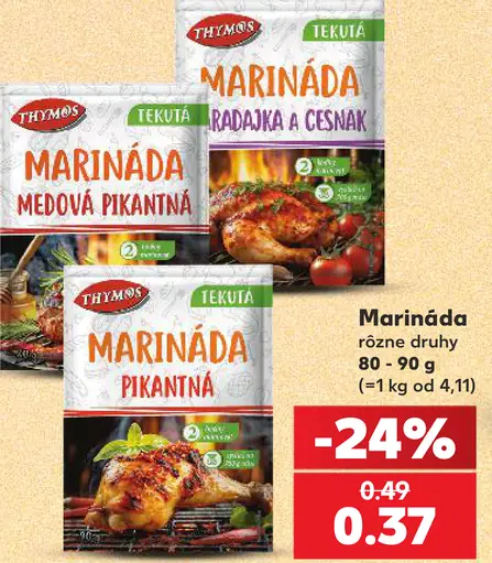 Thymos marináda medová pikantná / marináda rajčaj a cesnak / marináda pikantná