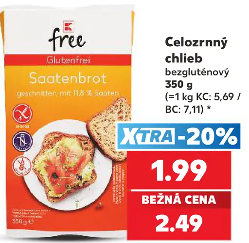 K-free Celozrnný chlieb