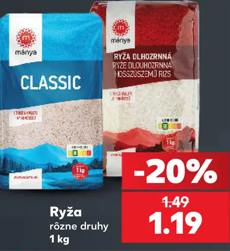 Maja ryža rôzne druhy