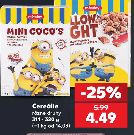 Mondelēz Mini Coco's Low GHt cereálie