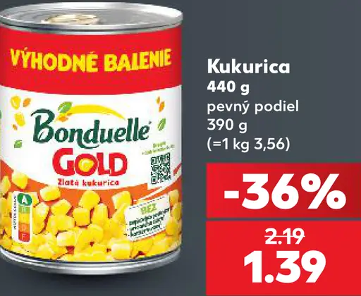Bonduelle kukurica zlatá sterilizovaná