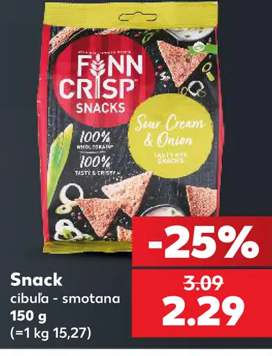 Finn Crisp Snacks cibuľa a smotana