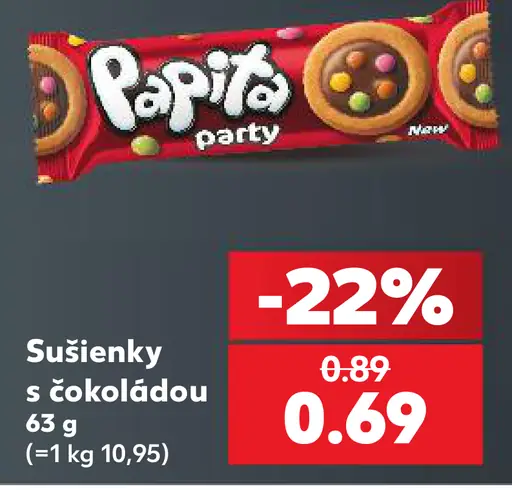Papita party sušienky s čokoládou
