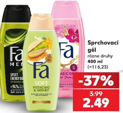 Fa sprchový gél rôzne druhy