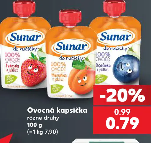 Sunar ovocná kapsička rôzne druhy