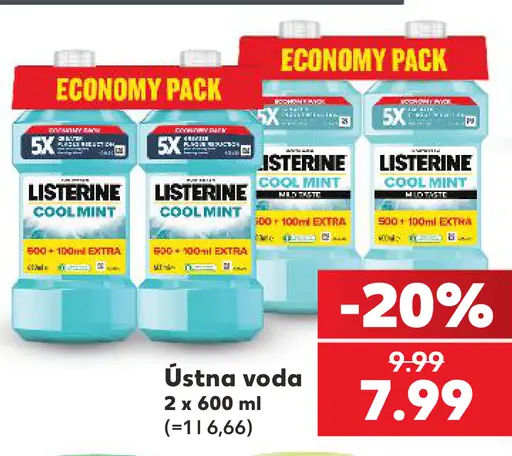 Listerine Cool Mint ústna voda economy pack