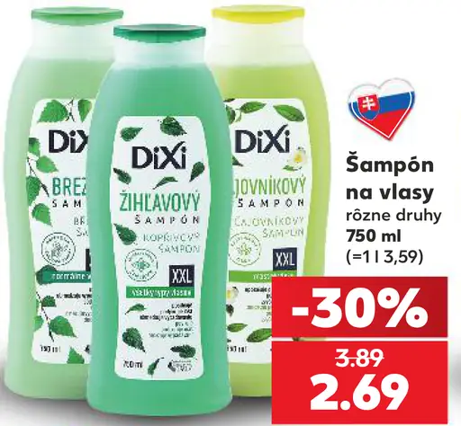 Dixi šampón na vlasy rôzne druhy