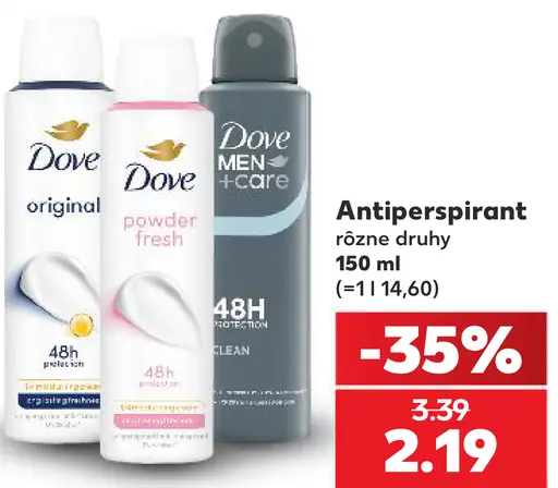 Dove antiperspirant rôzne druhy