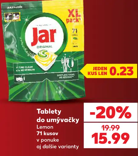 Jar tablety do umývačky Lemon a ďalšie varianty