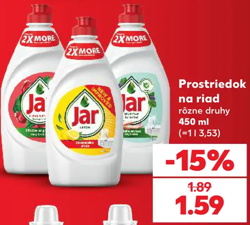 Jar čistiaci prostriedok na riad rôzne druhy