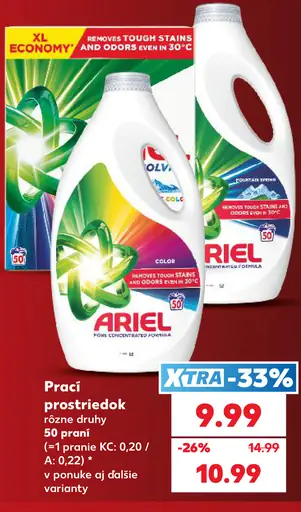Ariel prací prostriedok rôzne druhy