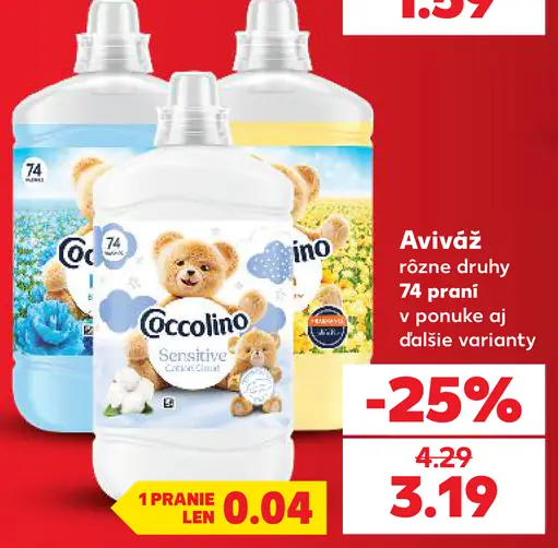 Coccolino aviváž rôzne druhy