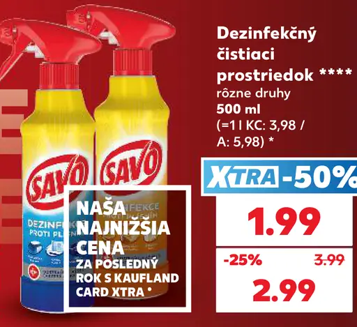 Savo dezinfekčný prostriedok vybrané druhy