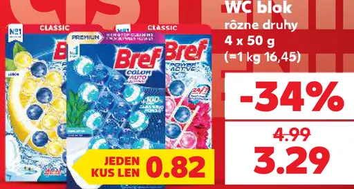 Bref WC blok rôzne druhy