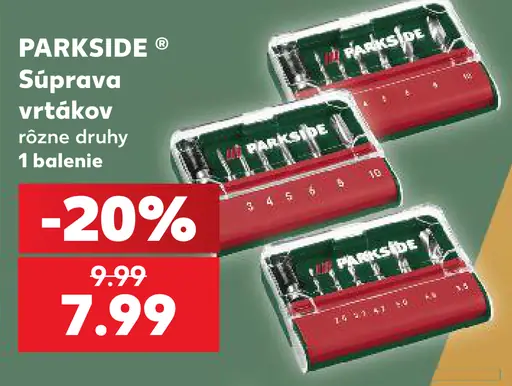 Parkside súprava vrtákov rôzne druhy