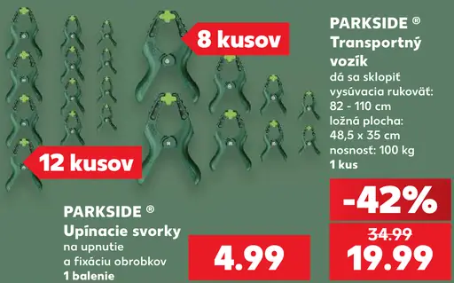 Parkside upínacie svorky na upnutie a fixáciu obrobkov – stredná sada