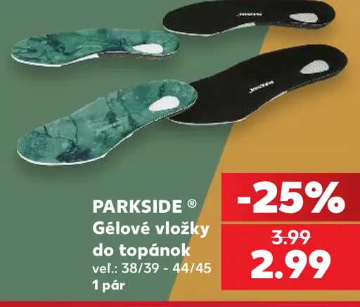 Parkside gélové vložky do topánok