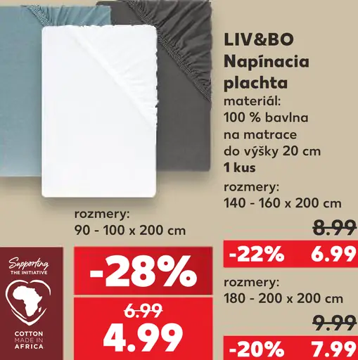 Liv&Bo napínacia plachta na matrace do výšky 20 cm
