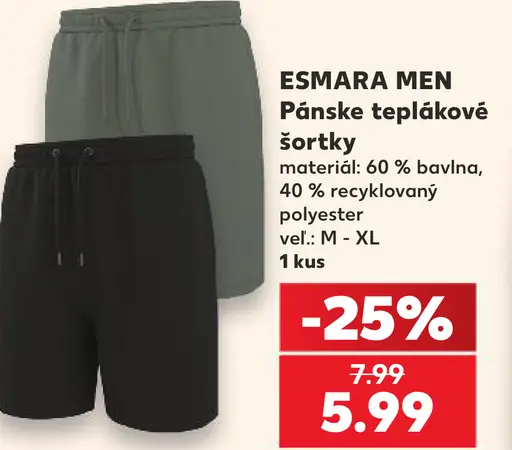 Esmara Men pánske teplákové šortky