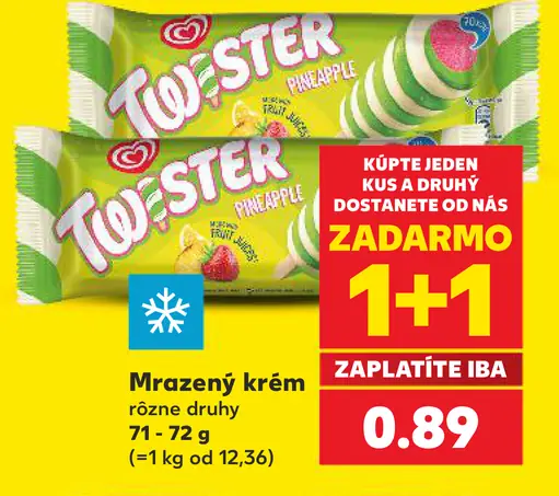 Twister mrazený krém rôzne druhy