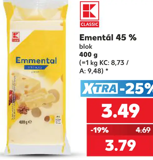 Emmentál 45 % blok