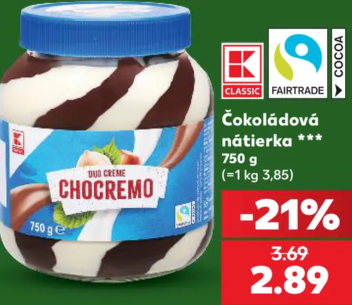 K-Classic Chocremo čokoládovo-mliečna nátierka