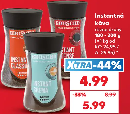 Eduscho instantná káva rôzne druhy