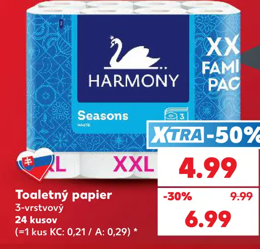 Harmony Seasons Toaletný papier 3-vrstvový XXL 24 roliek