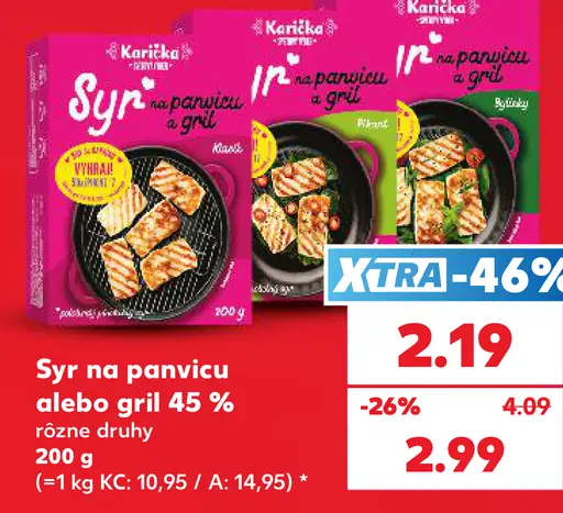 K-Classic Syr na panvicu alebo gril 45 % rôzne druhy