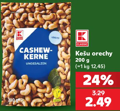 K-Classic Kešu orechy nesolené