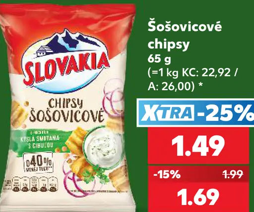 Slovakia Šošovicové chipsy