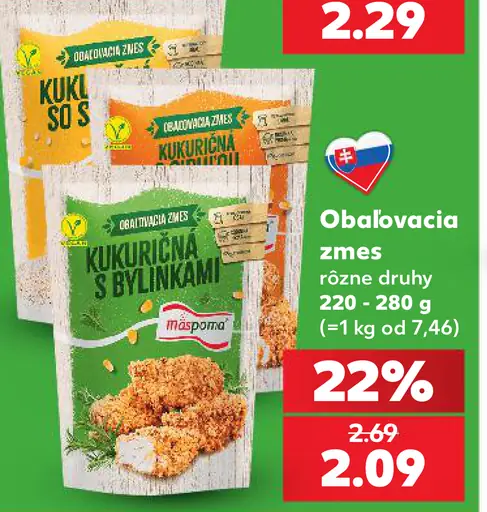 Mimoprodukt obalovacia zmes kukuričná s bylinkami rôzne druhy