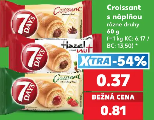Croissant s náplňou rôzne druhy