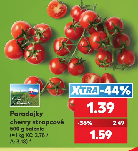 Čerstvé zo Slovenska paradajky cherry strapcové
