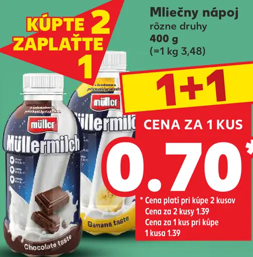 Müllermilch Mliečny nápoj rôzne druhy
