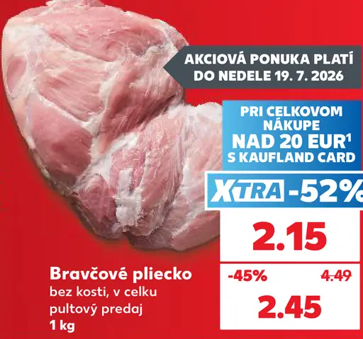 Bravčové pliecko bez kosti v celku