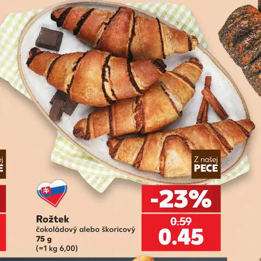 Rožtek čokoládový alebo škoricový