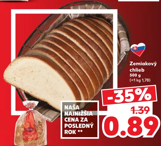 Zemiakový chlieb krájaný