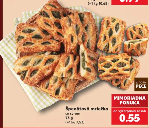 Špenátová mriežka so syrom