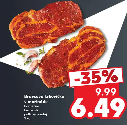 Bravčová krkovička v marináde barbecue bez kosti