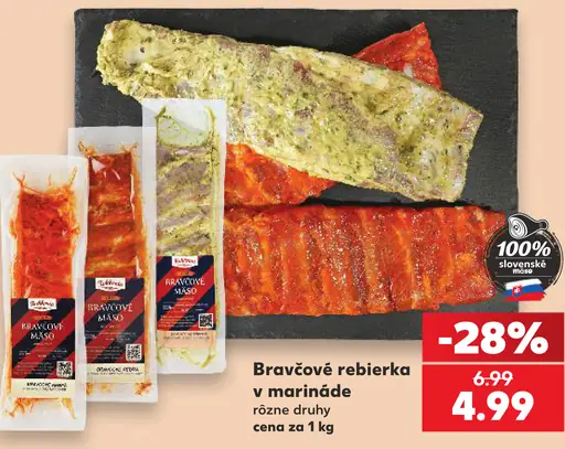 Bravčové rebierka v marináde rôzne druhy