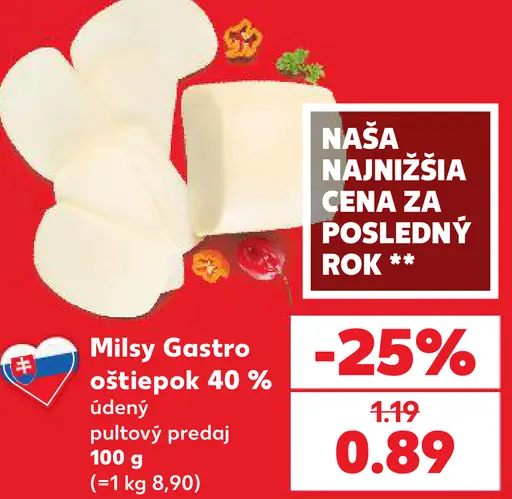 Milsy Gastro oštiepok 40% údený